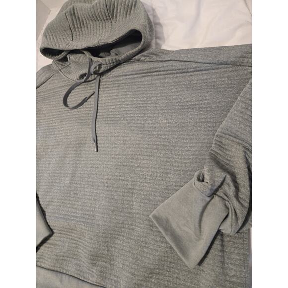 Nike Dri-fit Womens Sweatshirt Hoodie Sz XL Gray Black Rib Back Logo Workout - Picture 3 of 7